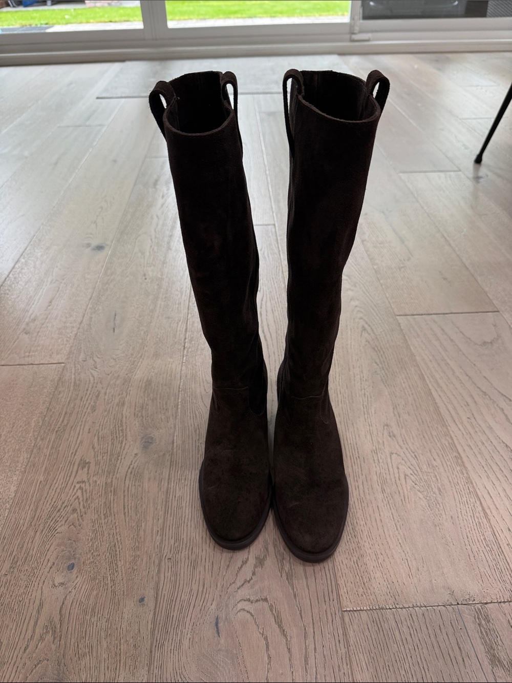 Zara Dark Brown Suede Over-the-Knee Boots